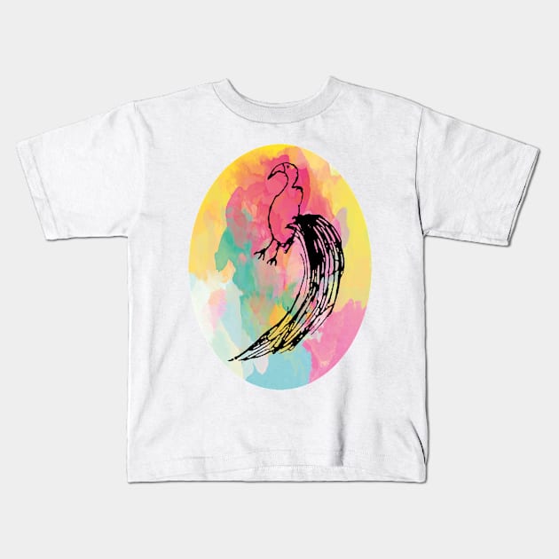 Peacock Abstract Kids T-Shirt by jhsells98